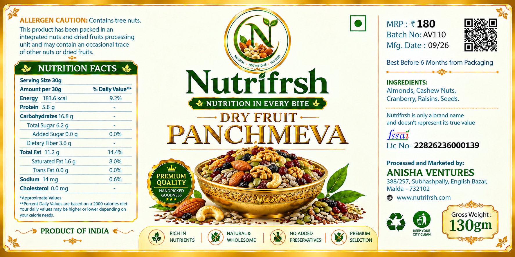 Nutrifrsh dry fruit panchmeva